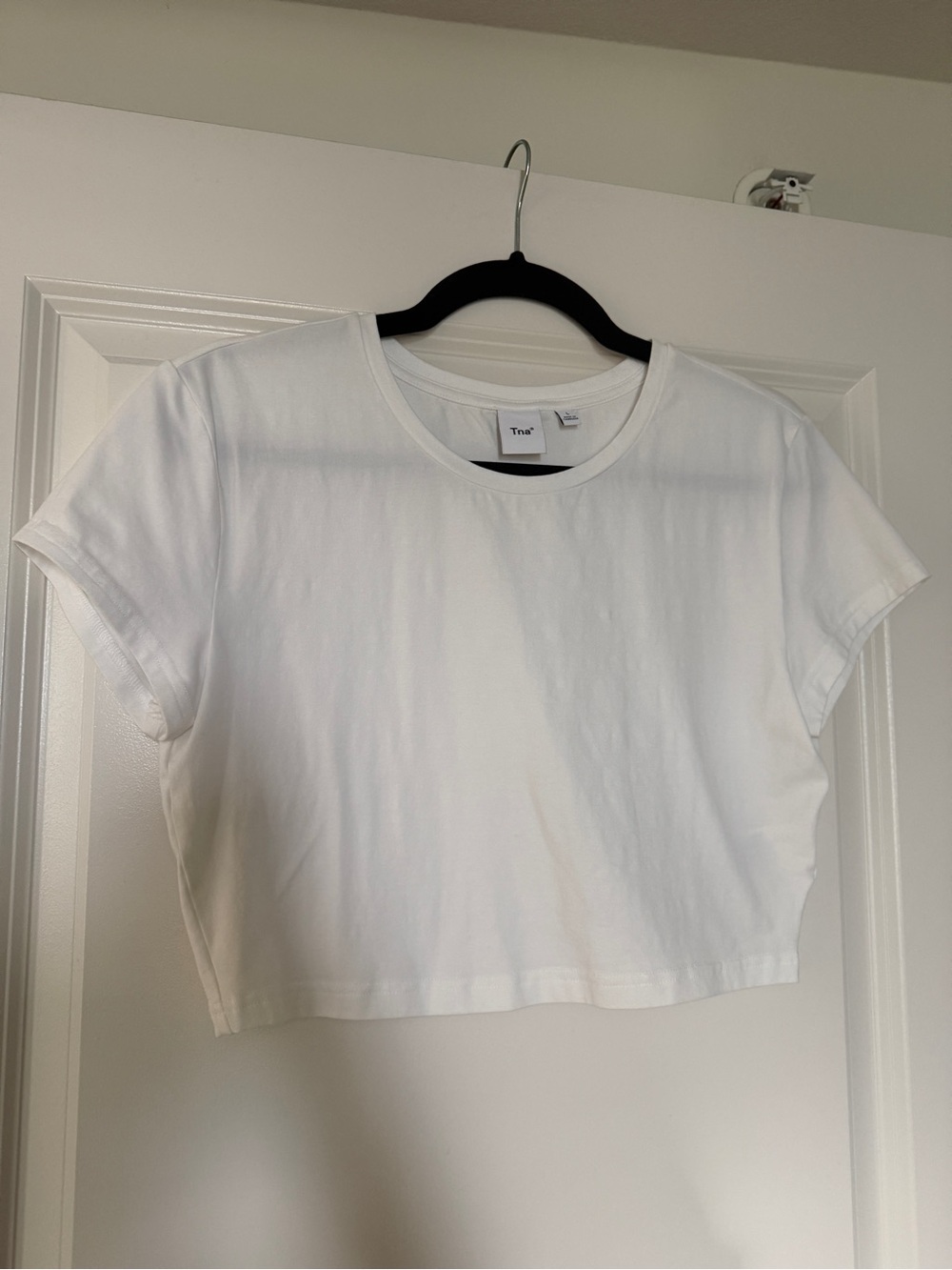 TNA White Cropped Crew Tee